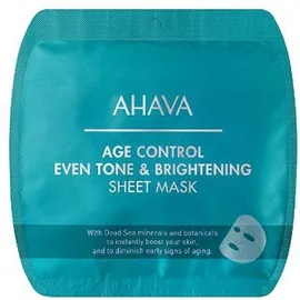 Ahava Age Control Even Tone &amp; Brightening Sheet Mask 17gr Μάσκα Προσώπου για τα Πρώτα Σημάδια Γήρανσης