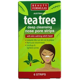 Beauty Formulas Tea Tree Deep Cleansing Nose Pore Strips 6 Τεμάχια Καθαρισμός Πόρων Μύτης
