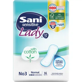 Σερβιέτες Ακράτειας Sani Lady Normal No3 16τμχ με Βαμβάκι
