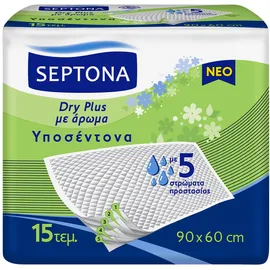 Septona Υποσέντονα Dry Plus 90x60cm 15τμχ Με Άρωμα