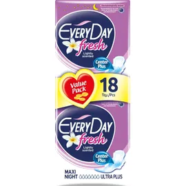 EveryDay Σερβιέτες Fresh Ultra Plus Maxi Night 18τεμ (1+1 ΔΩΡΟ)