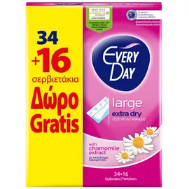 EveryDay Σερβιετάκια Extra Dry Large 34+16τμχ Δώρο