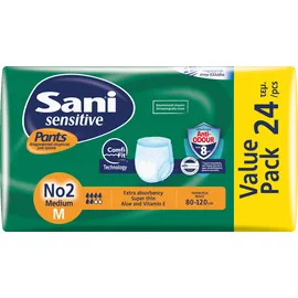 Sani Pants Sensitive Ελαστικό Εσώρουχο Ακράτειας Νο2 Medium 24τμχ Value Pack