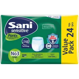 Sani Pants Sensitive Ελαστικό Εσώρουχο Ακράτειας Νο3 Large 24τμχ Value Pack