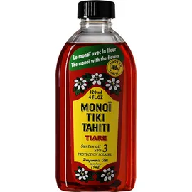 Monoi Tiki Tiare spf 3 Λάδι γρήγορου Μαυρίσματος, για Πρόσωπο & Σώμα, με άρωμα Γαρδένια της Ταϊτής, SPF3, 120ml