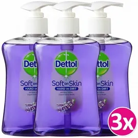 Dettol Αντιβακτηριδιακό Υγρό Κρεμοσάπουνο με Αντλία Λεβάντα 250ml x3