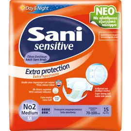 Ανοιχτή πάνα ακράτειας Sani Sensitive Medium No2 Mega Pack 60τεμ (4x15τμχ)