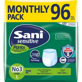 Ελαστικό εσώρουχο ακράτειας Sani Sensitive Pants Monthly Pack Large No3 96τεμ
