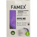 Famex Μάσκες Λιλά FFP2 NR Προστασία άνω των 98% Χωρίς Βαλβίδα Εκπνοής 10 Τεμάχια