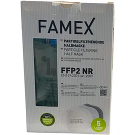 Famex Μάσκες Λαδί FFP2 NR με Προστασία άνω των 98% Χωρίς Βαλβίδα Εκπνοής 10 Τεμάχια