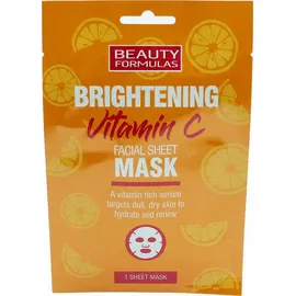 Beauty Formulas Υφασμάτινη Μάσκα Προσώπου με Βιταμίνη C για Λάμψη &amp; Ενυδάτωση 1τεμάχιο