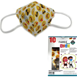 Famex Mask Kids Παιδικές Μάσκες Προστασίας FFP2 NR Emoticons 10 Τεμάχια σε Κουτί