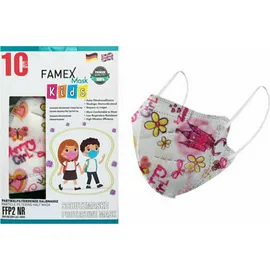 Famex Mask Kids Παιδικές Μάσκες Προστασίας FFP2 NR Pretty Girl 10 Τεμάχια σε Κουτί