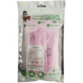Μάσκα Προστασίας Παιδική 3PLY  (ρόζ - σκυλάκια) 10τμχ