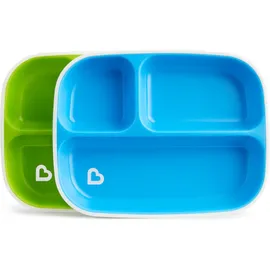 Munchkin 2pk Splash Divided Plates Χρώμα Μπλε&Πράσινο
