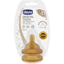 Chicco Θηλή Καουτσούκ Original Touch Κανονική Ροή 0Μ+ (2Τμχ)