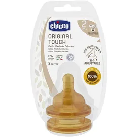 Chicco Θηλή Καουτσούκ Original Touch Ρυθμιζόμενη Ροή 2-4Μ+ (2τμχ)