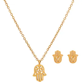 Dalee Σετ Κολιέ/Σκουλαρίκια Hamsa Hand Stainless Steel