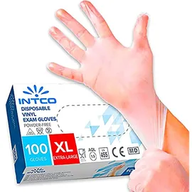 INTCO Vynil Gloves, Γάντια Βινυλίου Χωρίς Πούδρα Λευκά, XL - 100τεμ