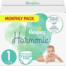 Pampers Harmony Μέγεθος 1 [2-5kg] 102 Πάνες του Μήνα MSB