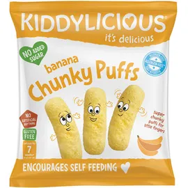 Kiddylicious Banana Chunky Puffs Σνακ Καλαμποκιού Μπανάνα από τον 7ο μήνα 12 gr