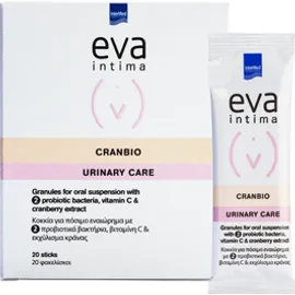 Intermed Eva Intima Cranbio Urinary Care Συμπλήρωμα Διατροφής για τη Διατήρηση της Καλή Υγείας του Ουροποιητικού Συστήματος & του Κόλπου, 20sticks