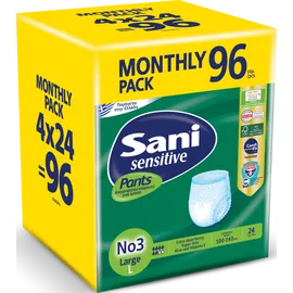 Sani SET Sensitive Pants Monthly Pack Large No3 Ελαστικό Εσώρουχο Ακράτειας 4x24 Τεμάχια [96 Τεμάχια]