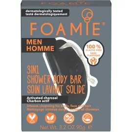 Foamie Men's Bar What a Man Activated Charcoal Μπάρα Σαπουνιού για Πρόσωπο - Σώμα - Μαλλιά 90gr