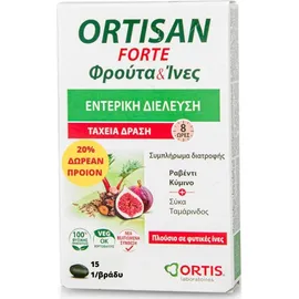 ORTIS Ortisan Forte Fruits & Fibres Φρούτα & Ίνες Εντερική Διέλευση 15 Δισκία [20% Δωρεάν Προιόν]