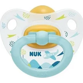 Nuk Happy Kids Πιπίλα Latex για 6-18m+ με Κρίκο Σιέλ για Αγόρι 1 Τεμάχιο [10.734.057]