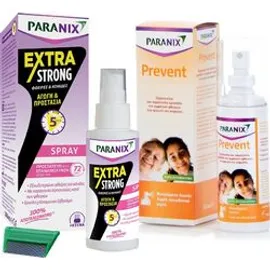 Paranix SET Extra Strong Spray Αγωγή και Προστασία για Φθείρες και Κόνιδες 100ml με ΔΩΡΟ Κτένα - Prevent Spray Lotion Προληπτική Αντιφθειρική Λοσιόν 100ml