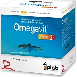 Uplab Omegavit Epa & Dha Συμπλήρωμα Διατροφής με Ωμέγα-3 Λιπαρά Οξέα 1000mg 120 Κάψουλες