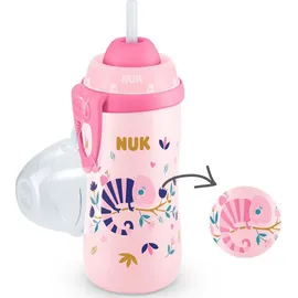Nuk Flexi Cup Παγουράκι που Αλλάζει Χρώμα με Καλαμάκι Σιλικόνης για 12m+ Χρώμα:Ρόζ 300ml [10.255.575]