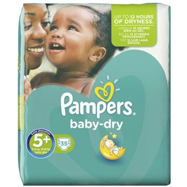 Pampers Πάνες Baby Dry Νούμερο 5+ (Junior+) 13-27Kg, 35 Πάνες (0,28€/Πάνα)  - Fedra