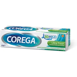 COREGA 3D Ultra Fresh Στερεωτική Κρέμα Οδοντοστοιχιών με δροσερή γεύση μέντας 40gr