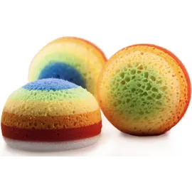 BEAUTY SPRING Martini Spa Massage Rainbow Body Sponge Soft &amp; Exfoliating Στρογγυλό Συνθετικό Σφουγγάρι Μπάνιου για Μασάζ σε Χρώμα Ουράνιο Τόξο 1 Τεμάχιο