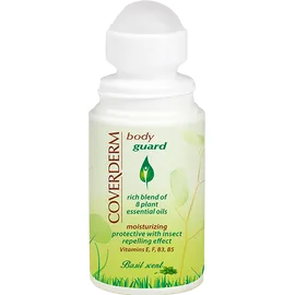 COVERDERM Body Guard Roll-On Εντομοαπωθητικό Γαλάκτωμα Σώματος με 8 Φυτικά Αιθέρια Έλαια &amp; Προστατευτικούς Παράγοντες με Άρωμα Βασιλικού 50ml
