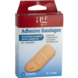 Ag Pharm Adhesive Bandages Αυτοκόλλητη Φαρδιά Ταινία Τραύματος σε 1 Μέγεθος 10 Τεμάχια