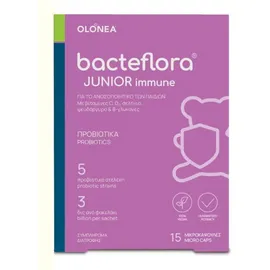 OLONEA Bacteflora Junior Immune Συμπλήρωμα Διατροφής για το Ανοσοποιητικό των Παιδιών 15 Μικροκάψουλες