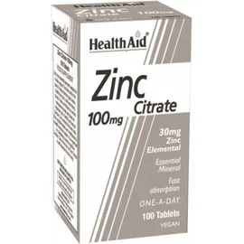 Health Aid Zinc Citrate 100mg 100 ταμπλέτες