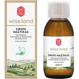 Vican Wise Land Φυσικό Σιρόπι Μαστίχας για την Καλή Υγεία του Πεπτικού Συστήματος με Μαστιχέλαιο και Βιταμίνη Β6 120ml