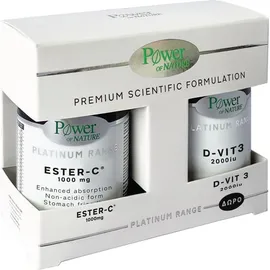 Power of Nature Platinum Range Ester-C 1000 mg 30tabs + Δώρο D-Vit 3 2000 IU 20tabs