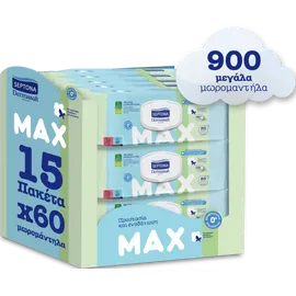 Μωρομάντηλα Septona Dermasoft Max Monthly Pack 900τεμ (15x60)