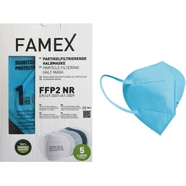 Famex Mask Μάσκες Προστασίας FFP2 NR Γαλάζιο 10 τεμάχια