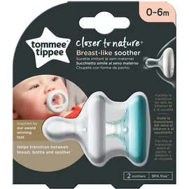 Tommee Tippee Closer To Nature Πιπίλα Σιλικόνης Breast Like 0-6m 2τμχ