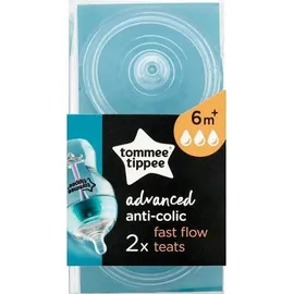 Tomee Tippee Advanced Anti Colic Θηλή Σιλικόνης Γρήγορης Ροής 6m+ 2τμχ