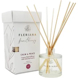 Fleriana Aromatherapy Calm & Peace Luxury Reed Diffuser Αρωματικό χώρου 100 ml & 8 στικ