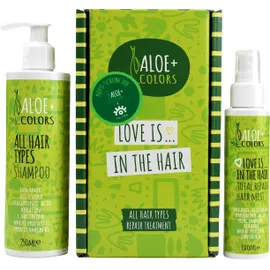 Aloe Plus Colors PROMO Total Repair Hair Mask Μάσκα Μαλλιών 100ml - Shampoo All Hair Types Σαμπουάν Μαλλιών 250ml - ΔΩΡΟ Λαστιχάκι Μαλλιών