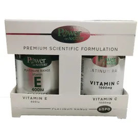 POWER PLATINUM -  Promo Platinum Range 1+1 Vitamin E 400IU Classics 30 Κάψουλες & Vitamin C 1000mg 20 Δισκία