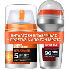 L'Oreal Promo Men Expert Hydra Energetic Cream 50ml & Invincible Deo Roll on 50ml